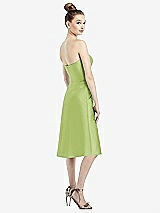 Rear View Thumbnail - Mojito Strapless Notch Satin Cocktail Dress with Pockets