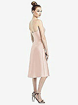 Rear View Thumbnail - Cameo Strapless Notch Satin Cocktail Dress with Pockets