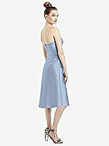 Rear View Thumbnail - Cloudy Strapless Notch Satin Cocktail Dress with Pockets