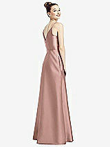 Rear View Thumbnail - Neu Nude Draped Wrap Satin Maxi Dress with Pockets