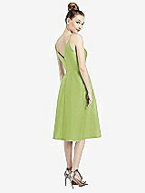 Rear View Thumbnail - Mojito Draped Faux Wrap Cocktail Dress with Pockets