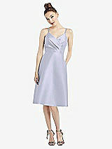 Front View Thumbnail - Silver Dove Draped Faux Wrap Cocktail Dress with Pockets