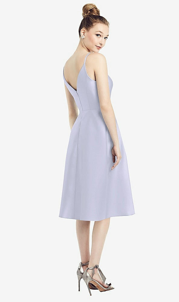 Back View - Silver Dove Draped Faux Wrap Cocktail Dress with Pockets