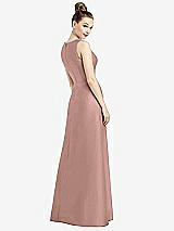 Rear View Thumbnail - Neu Nude Sleeveless V-Neck Satin Dress with Pockets