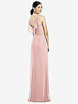 Front View Thumbnail - Rose Ruffled Back Chiffon Dress with Jeweled Sash