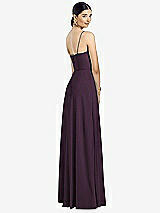 Rear View Thumbnail - Aubergine Spaghetti Strap Chiffon Maxi Dress with Jeweled Sash