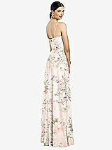 Rear View Thumbnail - Blush Garden Spaghetti Strap Chiffon Maxi Dress with Jeweled Sash