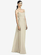 Alt View 1 Thumbnail - Champagne Spaghetti Strap Chiffon Maxi Dress with Jeweled Sash