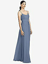 Alt View 1 Thumbnail - Larkspur Blue Spaghetti Strap Chiffon Maxi Dress with Jeweled Sash