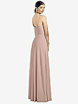 Rear View Thumbnail - Neu Nude Spaghetti Strap Chiffon Maxi Dress with Jeweled Sash