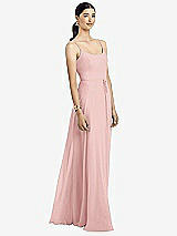 Alt View 1 Thumbnail - Rose Spaghetti Strap Chiffon Maxi Dress with Jeweled Sash