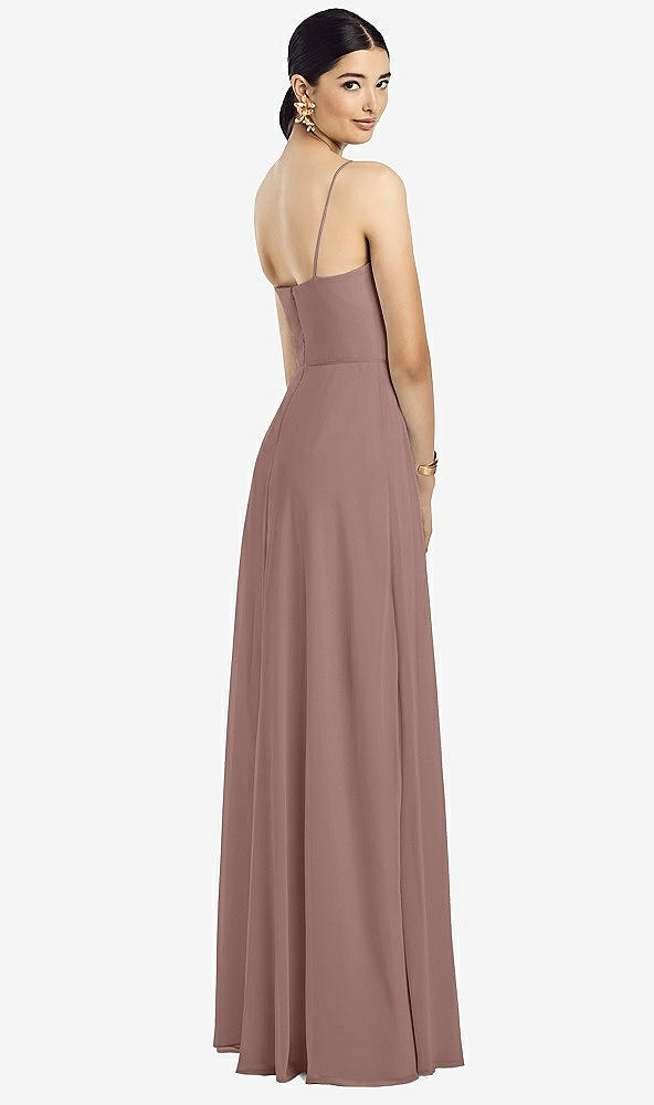Back View - Sienna Spaghetti Strap Chiffon Maxi Dress with Jeweled Sash