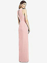 Rear View Thumbnail - Rose Sleeveless Chiffon Dress with Draped Front Slit