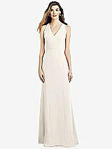 Front View Thumbnail - Ivory V-Neck Keyhole Back Crepe Trumpet Gown