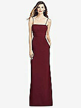 Alt View 1 Thumbnail - Cabernet Spaghetti Strap A-line Crepe Dress with Pockets