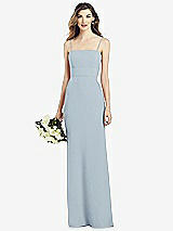 Front View Thumbnail - Mist Spaghetti Strap A-line Crepe Dress with Pockets