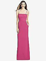 Alt View 1 Thumbnail - Tea Rose Spaghetti Strap A-line Crepe Dress with Pockets