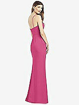 Rear View Thumbnail - Tea Rose Spaghetti Strap A-line Crepe Dress with Pockets