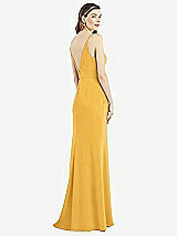Rear View Thumbnail - NYC Yellow V-Back Spaghetti Strap Maxi Dress with Pockets