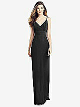Alt View 1 Thumbnail - Black V-Back Spaghetti Strap Maxi Dress with Pockets