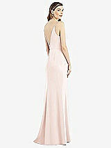 Rear View Thumbnail - Blush V-Back Spaghetti Strap Maxi Dress with Pockets