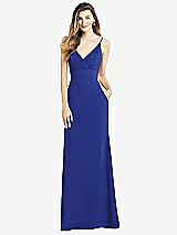 Front View Thumbnail - Cobalt Blue V-Back Spaghetti Strap Maxi Dress with Pockets