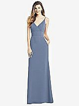 Front View Thumbnail - Larkspur Blue V-Back Spaghetti Strap Maxi Dress with Pockets