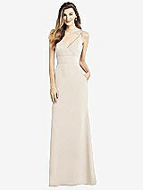 Front View Thumbnail - Oat V-Back Spaghetti Strap Maxi Dress with Pockets