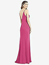 Rear View Thumbnail - Tea Rose V-Back Spaghetti Strap Maxi Dress with Pockets