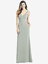 Front View Thumbnail - Willow Green V-Back Spaghetti Strap Maxi Dress with Pockets