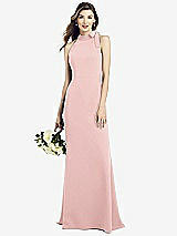 Rear View Thumbnail - Rose Bow-Neck Open-Back Trumpet Gown