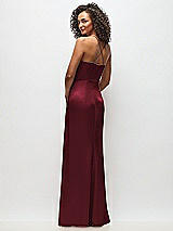 Rear View Thumbnail - Cabernet Cowl-Neck Criss Cross Back Slip Dress