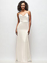Front View Thumbnail - Ivory Cowl-Neck Criss Cross Back Slip Dress