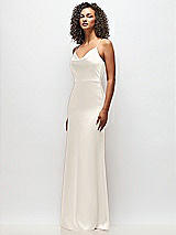 Side View Thumbnail - Ivory Cowl-Neck Criss Cross Back Slip Dress