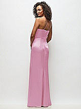 Rear View Thumbnail - Powder Pink Cowl-Neck Criss Cross Back Slip Dress