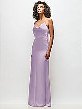 Side View Thumbnail - Pale Purple Cowl-Neck Criss Cross Back Slip Dress