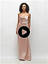 Video 1 Thumbnail - Cabernet Cowl-Neck Criss Cross Back Slip Dress