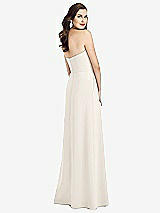 Rear View Thumbnail - Ivory Strapless Pleated Skirt Crepe Dress with Pockets