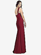 Rear View Thumbnail - Burgundy Sleeveless Seamed Bodice Trumpet Gown