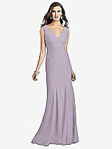 Front View Thumbnail - Lilac Haze Sleeveless Seamed Bodice Trumpet Gown