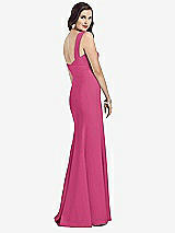 Rear View Thumbnail - Tea Rose Sleeveless Seamed Bodice Trumpet Gown