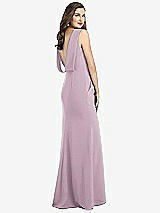 Front View Thumbnail - Suede Rose Draped Backless Crepe Dress with Pockets