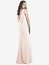 Front View Thumbnail - Blush Draped Backless Crepe Dress with Pockets