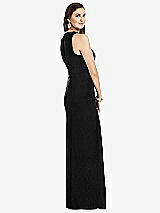 Rear View Thumbnail - Black Sleeveless Scoop Neck Metallic Trumpet Gown