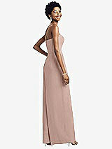 Rear View Thumbnail - Neu Nude Strapless Chiffon Wide Leg Jumpsuit with Pockets