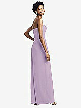 Rear View Thumbnail - Pale Purple Strapless Chiffon Wide Leg Jumpsuit with Pockets