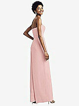 Rear View Thumbnail - Rose Strapless Chiffon Wide Leg Jumpsuit with Pockets