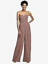 Front View Thumbnail - Sienna Strapless Chiffon Wide Leg Jumpsuit with Pockets