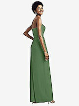 Rear View Thumbnail - Vineyard Green Strapless Chiffon Wide Leg Jumpsuit with Pockets