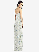 Rear View Thumbnail - Bleu Garden Slim Spaghetti Strap Chiffon Dress with Front Slit 